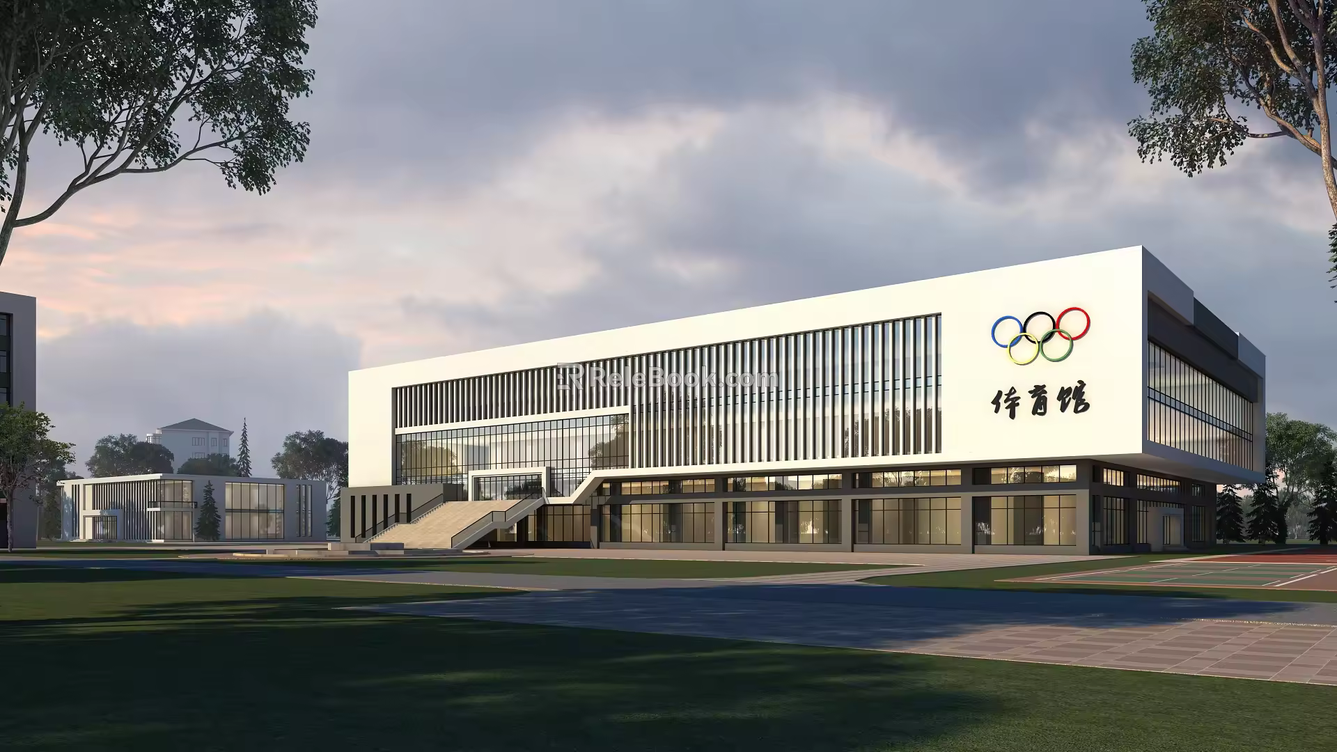 Modern Gymnasium Building Gymnasium Appearance 3d model