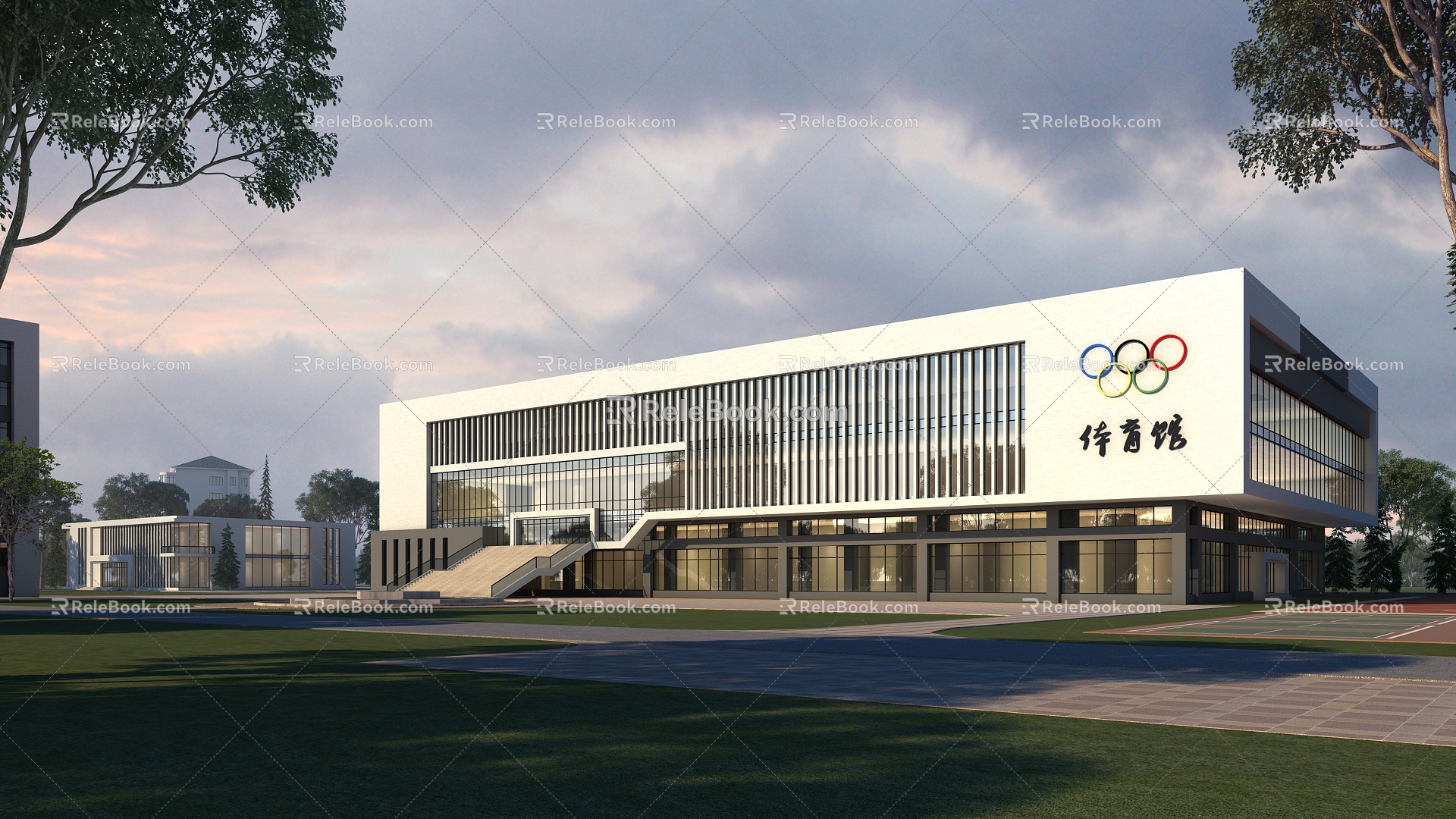 Modern Gymnasium Building Gymnasium Appearance 3d model