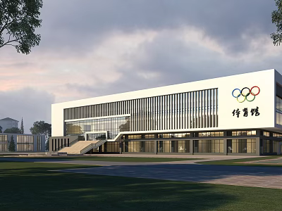 Modern Gymnasium Building Gymnasium Appearance 3d model