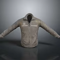 Gray Fleece Coat With Front Zipper And Chest Pocket Design