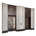 Luxury Elevator Interior Design With Metallic Doors And Patterned Wall In Modern Lobby