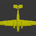 Detailed Model Airplane With Yellow Wings Gray Body And Black G Letters On Wings
