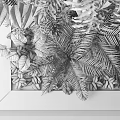 Living Plant Wall With Lush Green Foliage And Various Leaf Types For Indoor Decor