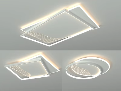Elegant Modern Ceiling Light Designs Featuring Square Round Shapes And Textured Decorative Details 3d model