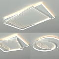 Elegant Modern Ceiling Light Designs Featuring Square Round Shapes And Textured Decorative Details 3d model