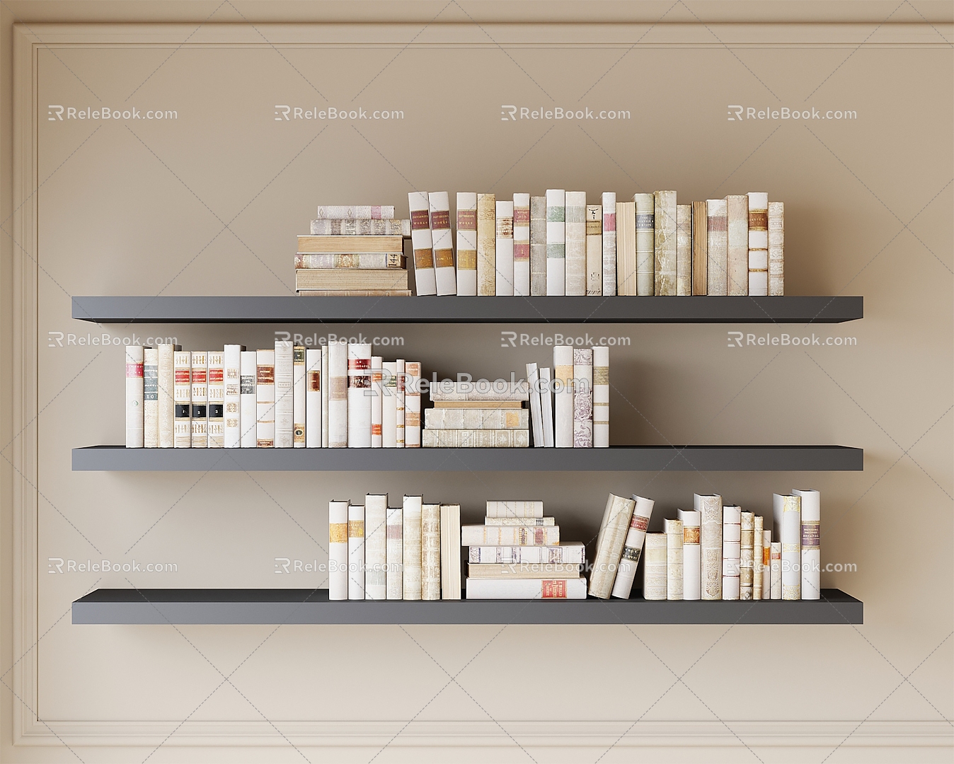 Bookshelf Storage Shelf Books Books 3d model