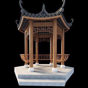 Ancient Chinese Pavilion 3d model