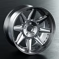 Shiny Silver Automotive Alloy Wheel With Multi Spoke Design And Rim