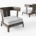 New Chinese Style Single Sofa Reading Sofa Leisure Sofa Lazy Sofa Log Sofa Chair Leisure Chair 3d model