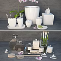 Elegant White Bathroom Accessories Including Soap Dish Toothbrush Holder Candles Orchid Decor for Modern Bathroom