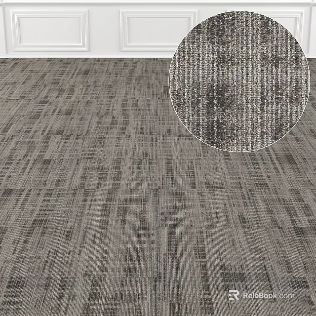 Modern Gray Square Rug With Textured Pattern For Indoor Floor Design 3d model 