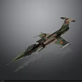 Aerospace Vehicle Model With Camouflage Design Sharp Nose And Wing Emblems 3d model