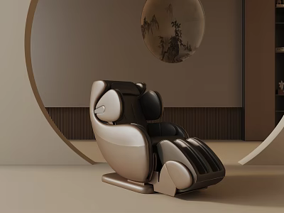 Modern Chinese Style Massage Chair With Round Arch And Landscape Painting 3d model