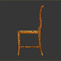 Simple Wooden Leisure Chair With Slatted Back Woven Seat And Sturdy Legs
