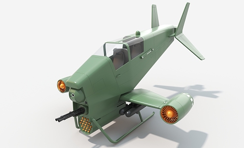 Helicopter Long Range Airship Fighter Science Fiction Fighter 3d model