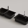 Black Kitchen Sinks Double Bowl And Single Bowl Models With Chrome Faucets