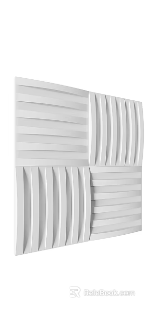 Modern White Wall Paneling With Striped And Geometric Patterns For Interior Decor 3d model