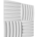 Modern White Wall Paneling With Striped And Geometric Patterns For Interior Decor 3d model