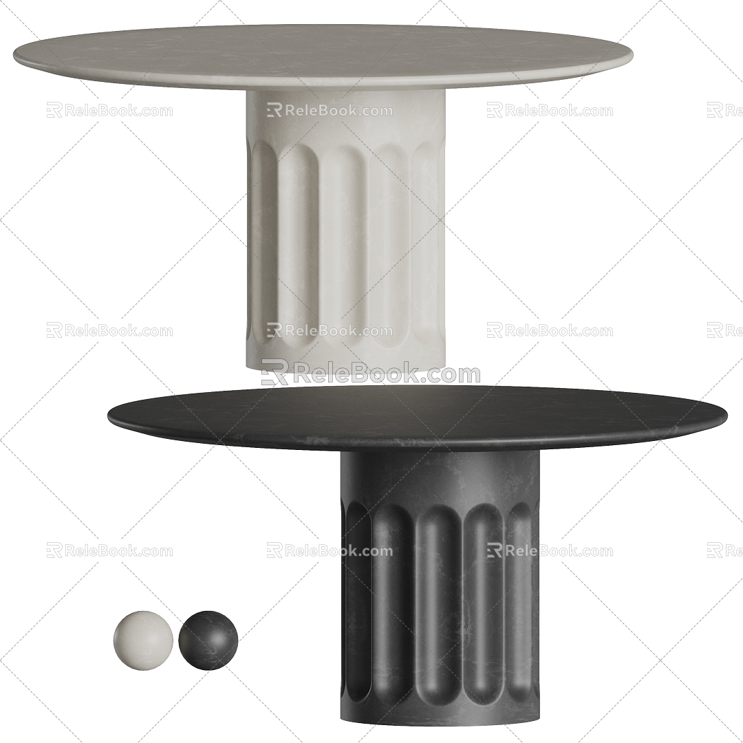 Modern Dining Table Round Table Marble Dining Table 3d model