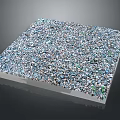 Natural Colorful Pebbles Covered Square Panel With White Base And Textured Surface
