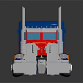 Electric Toy Truck With Blue And Red Flame Decals Stylish Cab And Shiny Finish