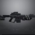 Futuristic Sci Fi Weapon With Advanced Scope Mechanical Design And Tactical Features