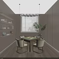 Elegant Hotel Mahjong Room Interior With Mahjong Table Chairs Shelves Chandelier Window And Plant