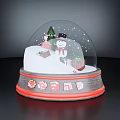 Festive Christmas Snow Globe With Snowman Christmas Tree Gift Boxes And Lighted Base