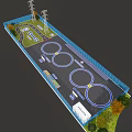 Aerial View Planning of Site Layout With Circular Tracks Fencing Roads and Green Belts