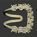 Luxury Gold Ring With Double Band And Round Cut Sparkling Gemstones