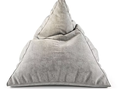 Gray Velvet Bean Bag Chair Comfortable Soft Leisure Seating For Modern Living Space 3d model