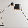 Modern Floor Lamps With Curved Metal Designs Black Bases And Plant Shelf