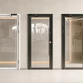 Modern Interior Glass Doors With White And Black Color Designs