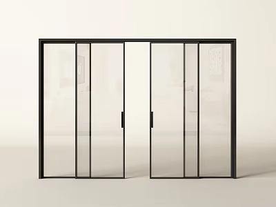 Modern sliding door very narrow sliding door glass sliding door triple linkage sliding door kitchen sliding door balcony sliding door 3d model