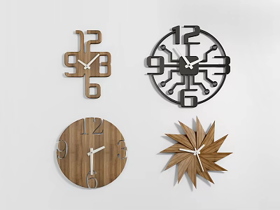 Modern clock pendant jewelry combination 3d model