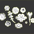 Silver Floral Leaf Shaped Clothing Accessories Shiny Reflective Brooches And Rings