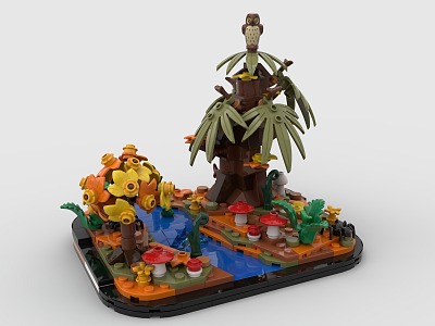 Lego Tropical Forest Creek River 3d model