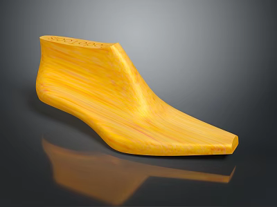 Yellow Textured Insole Wooden Material For Comfortable Foot Support Daily Use 3d model