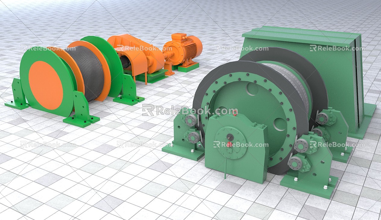 Modern industrial LOFT equipment winch 3d model