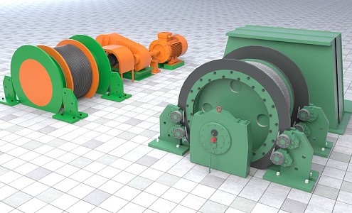 Modern industrial LOFT equipment winch 3d model