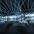 Modern Stage Design With Dynamic Lighting Large Screens And Mountain Backdrop