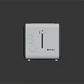 Modern Kitchen Toaster With Dual Slots Silver Black Design And Control Knobs 3d model