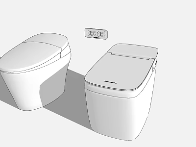 Modern Smart Toilets With Control Panel And Sleek Design For Bathroom 3d model