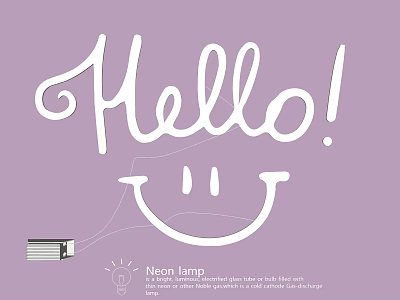 Creative Decorative Neon Lamp Combination With Hello Sign And Smiley Face Design 3d model