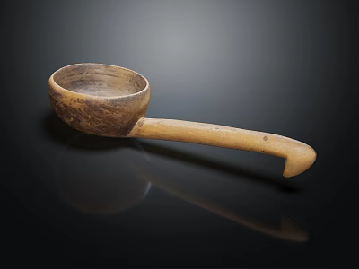 Handcrafted Wooden Spoon Decorative Ornament Set With Natural Texture And Vintage Style 3d model