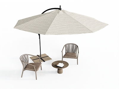 Outdoor Table and Chair Outdoor Chair Dining Chair Rattan Chair Leisure Chair Outdoor Parasol Coffee Table 3d model