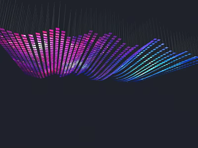 Modern Colorful LED Wave Shaped Chandelier With Flowing Light Strips Design 3d model