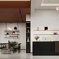Modern Retail Boutique Interior With Display Shelves Wooden Counter And Green Plants