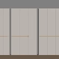 Three Modern White Wardrobe Cabinets With Panel Design And Minimalist Style 3d model