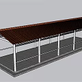 Modern Pergola Structure With Brown Tile Roof White Columns And Gray Floor Railings